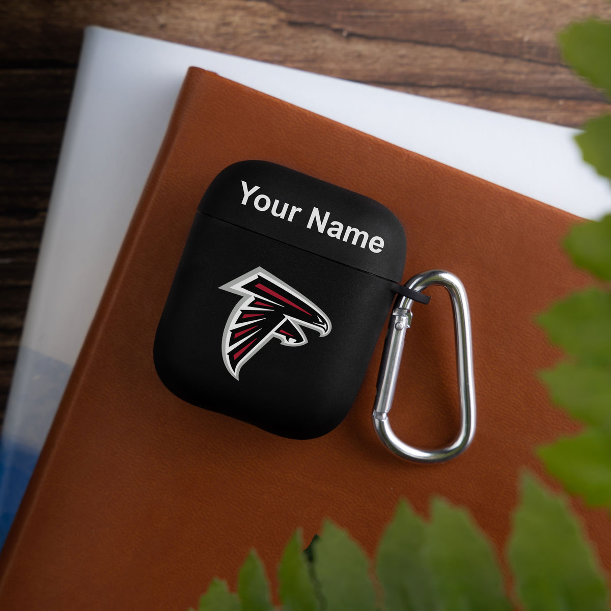 Atlanta Falcons Custom Name HD Apple AirPods Gen 1 &amp; 2 Case Cover (Black)