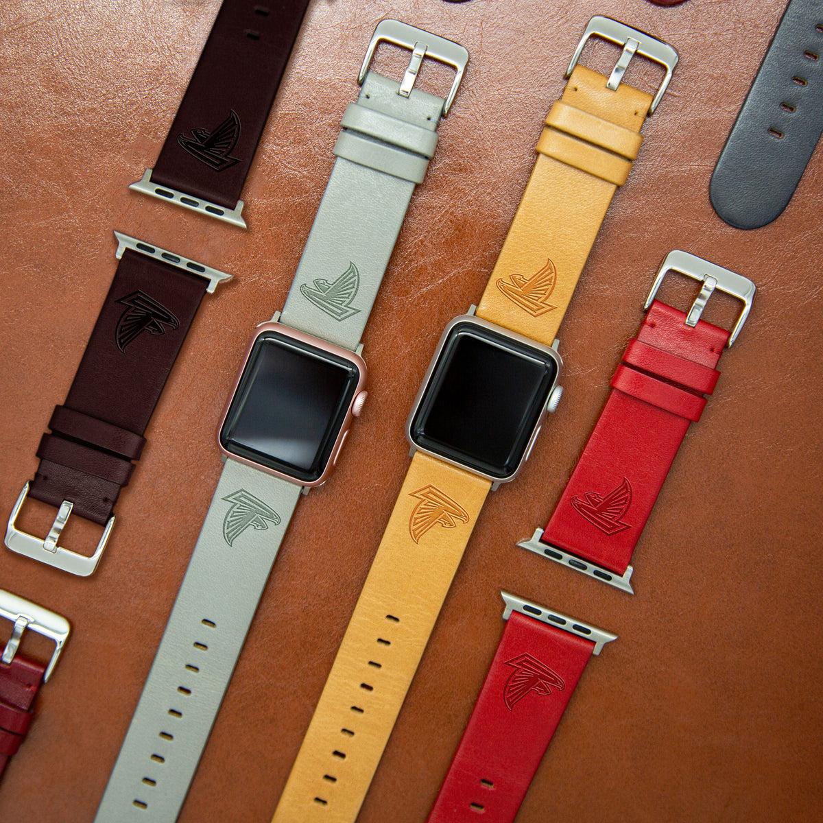 Game Time Atlanta Falcons Apple Leather Watch Band - USA Sewn
