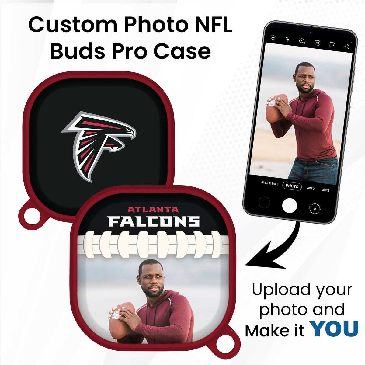 Atlanta Falcons Custom Photo HDX Samsung Galaxy Buds Pro &amp; Buds Live Case Cover