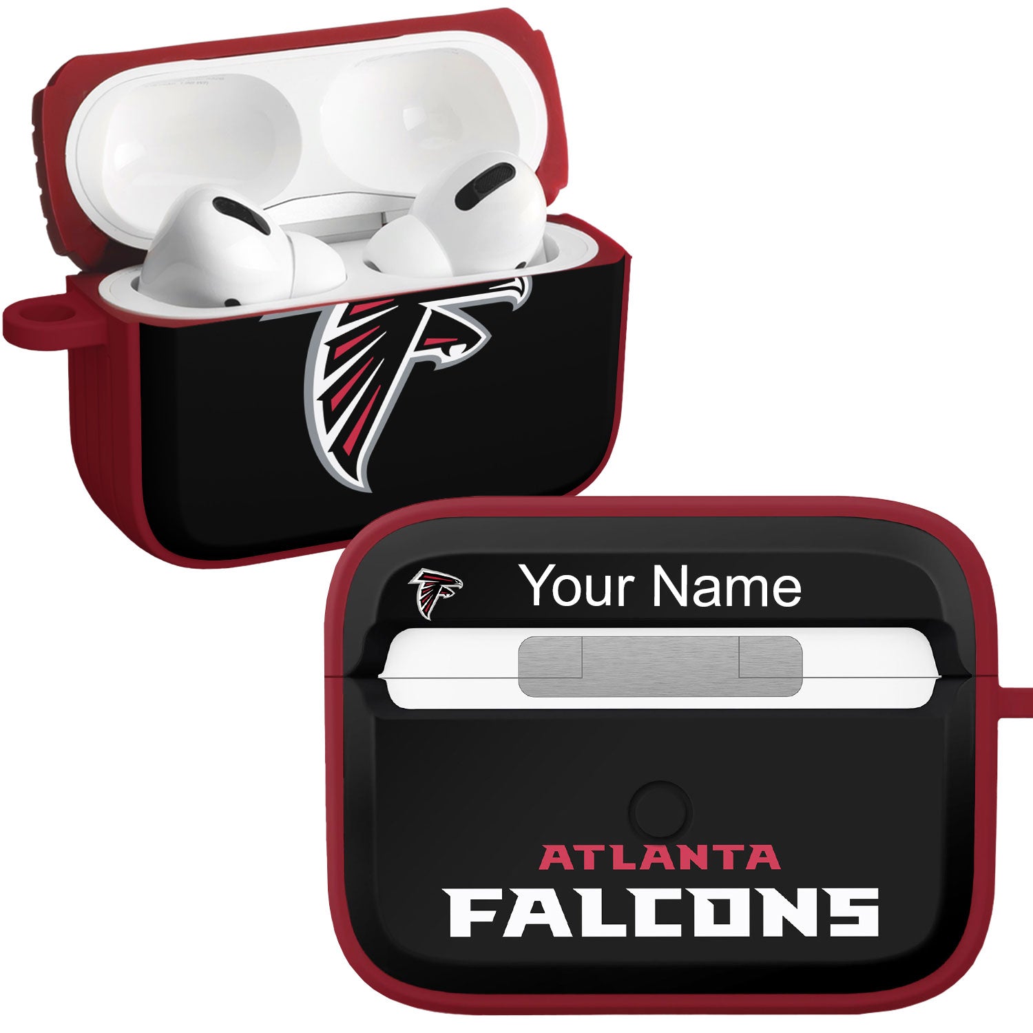 Atlanta Falcons HDX Custom Name Apple AirPods Pro 1 & 2 Case Cover (Classic)