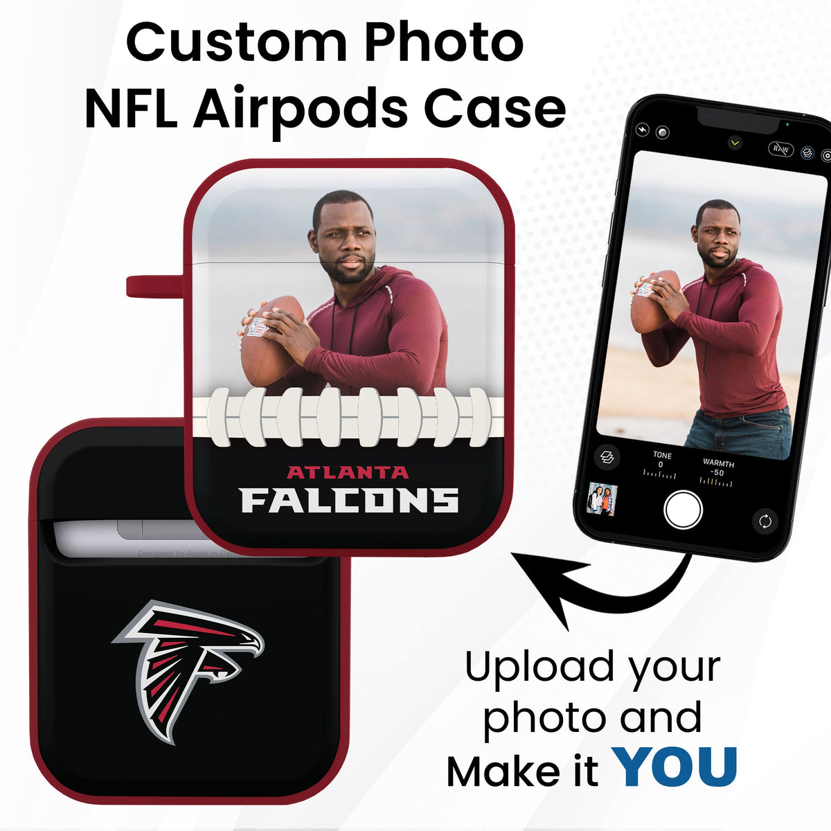Atlanta Falcons Custom Photo HDX Apple AirPods Gen 1 &amp; 2 Case Cover