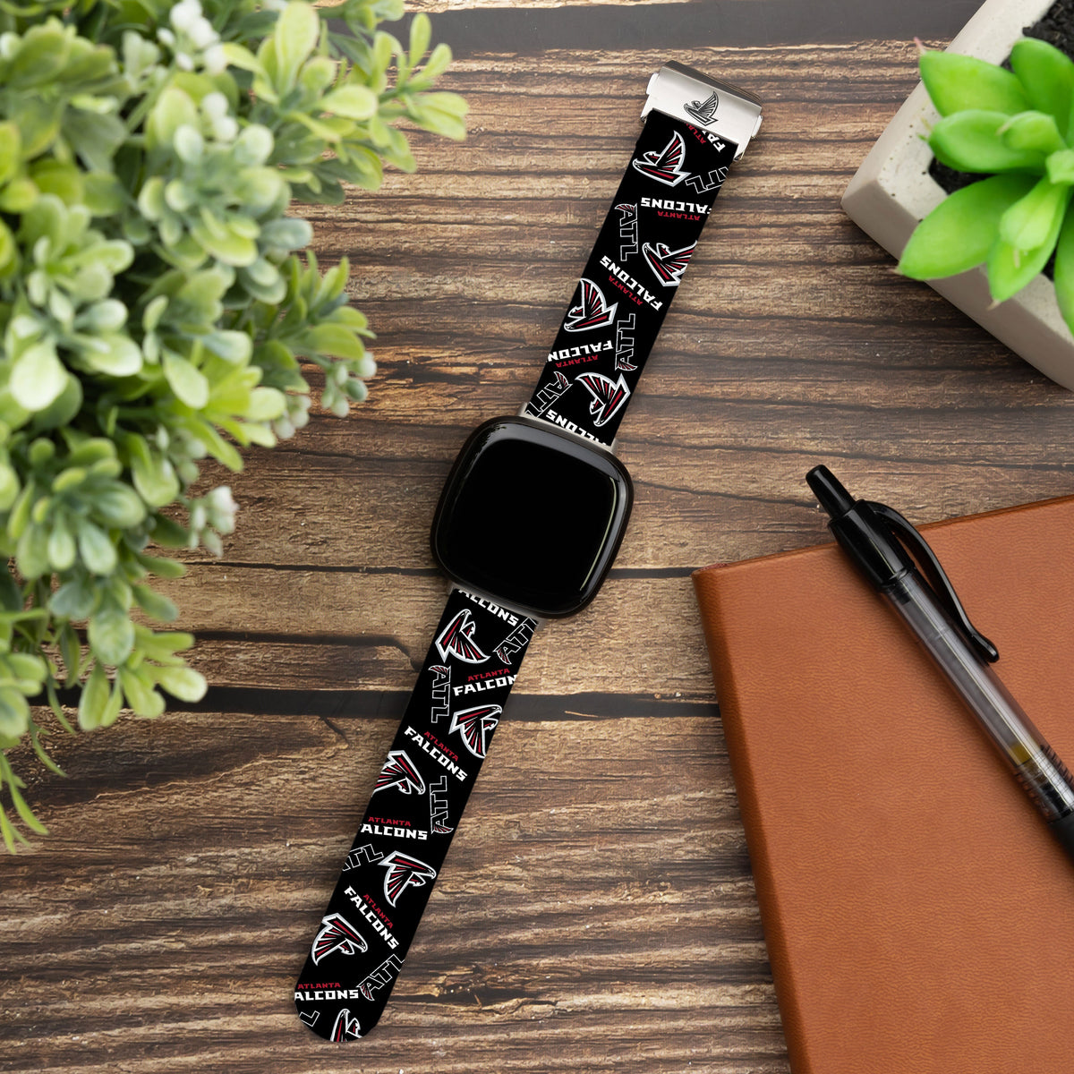 Atlanta Falcons Signature Series Watch Band Compatible with Fitbit Versa 3 &amp; Sense 1