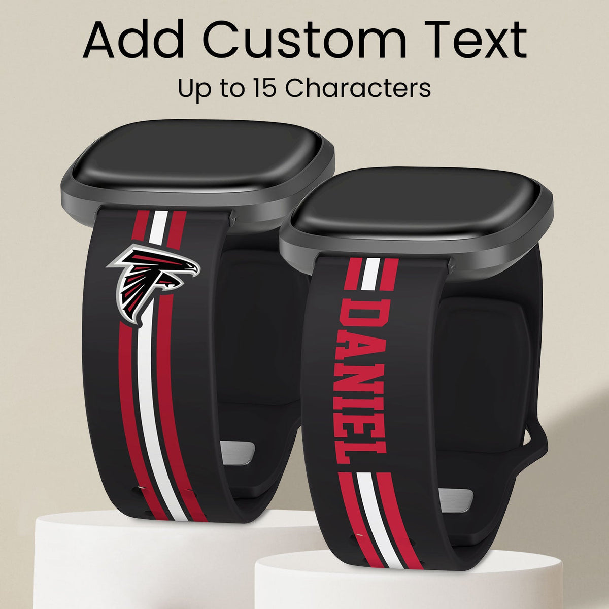 Atlanta Falcons Custom Name HD Fitbit Versa 3 and Sense 1 Watch Band
