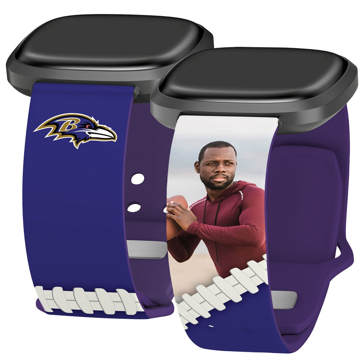 Baltimore Ravens Custom Photo HD Fitbit Versa 3 &amp; Sense Watch Band