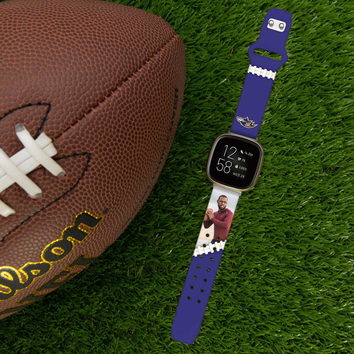 Baltimore Ravens Custom Photo HD Fitbit Versa 3 &amp; Sense Watch Band