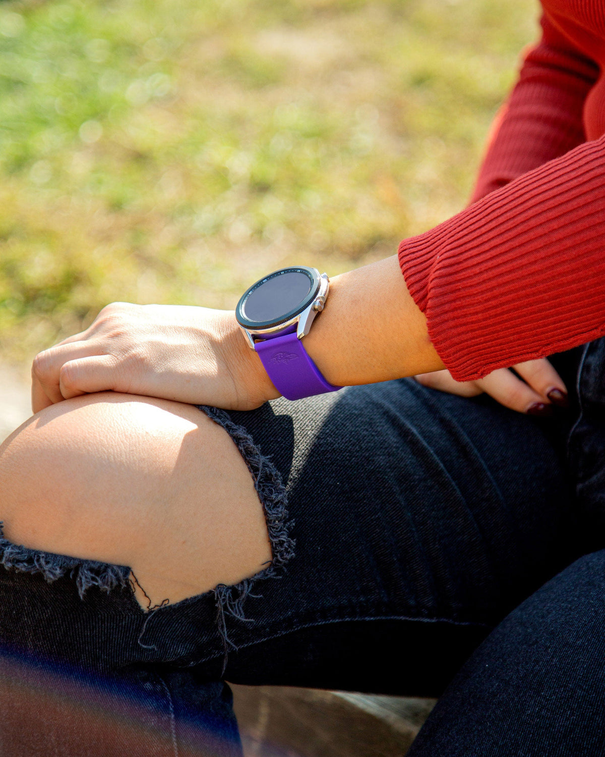 Baltimore Ravens Engraved Silicone Watch Band - Game Time