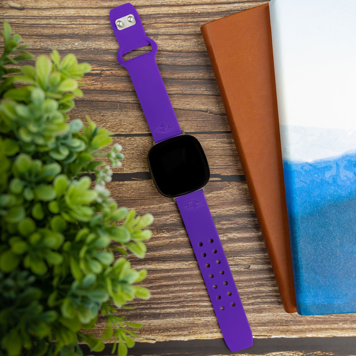 Game Time Baltimore Ravens Engraved Silicone Sport Fitbit Watch Band