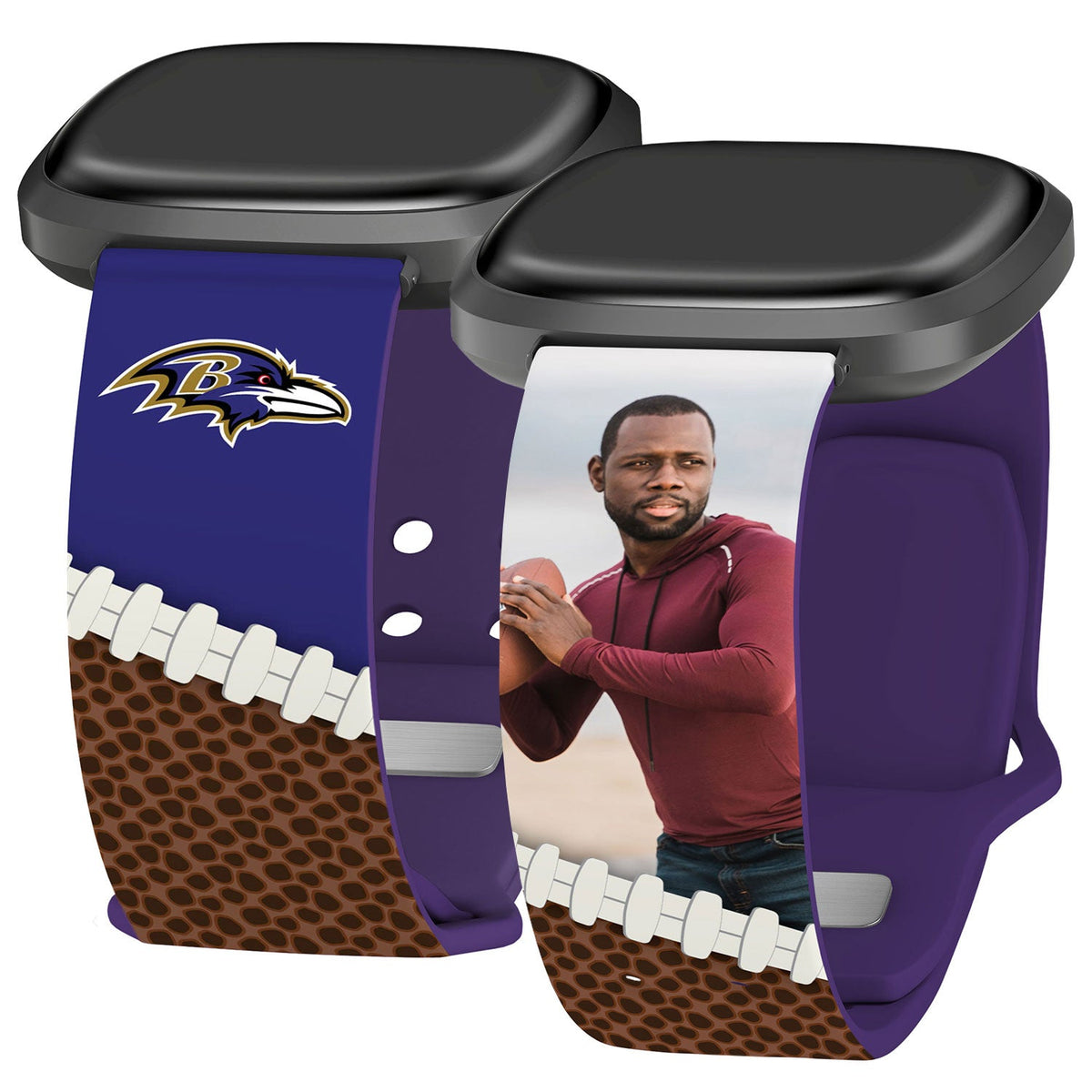 Baltimore Ravens Custom Photo HD Fitbit Versa 3 &amp; Sense Watch Band