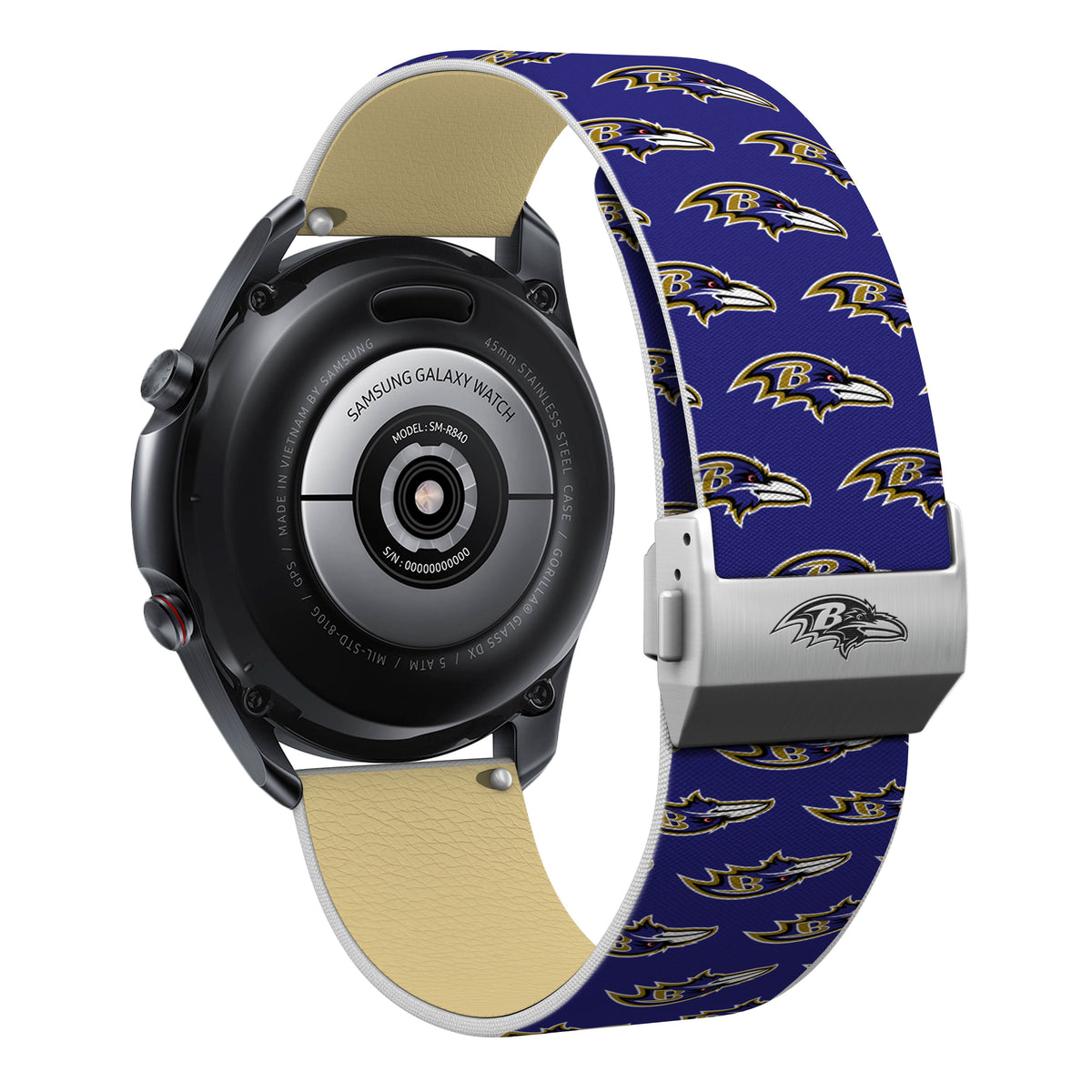 Baltimore Ravens Full Print Quick Change Watch Band With Engraved Buckle - AffinityBands