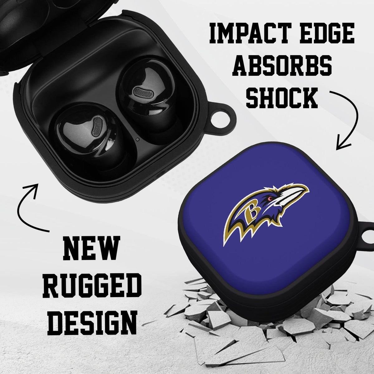 Baltimore Ravens HDX Samsung Galaxy Buds Pro Case Cover