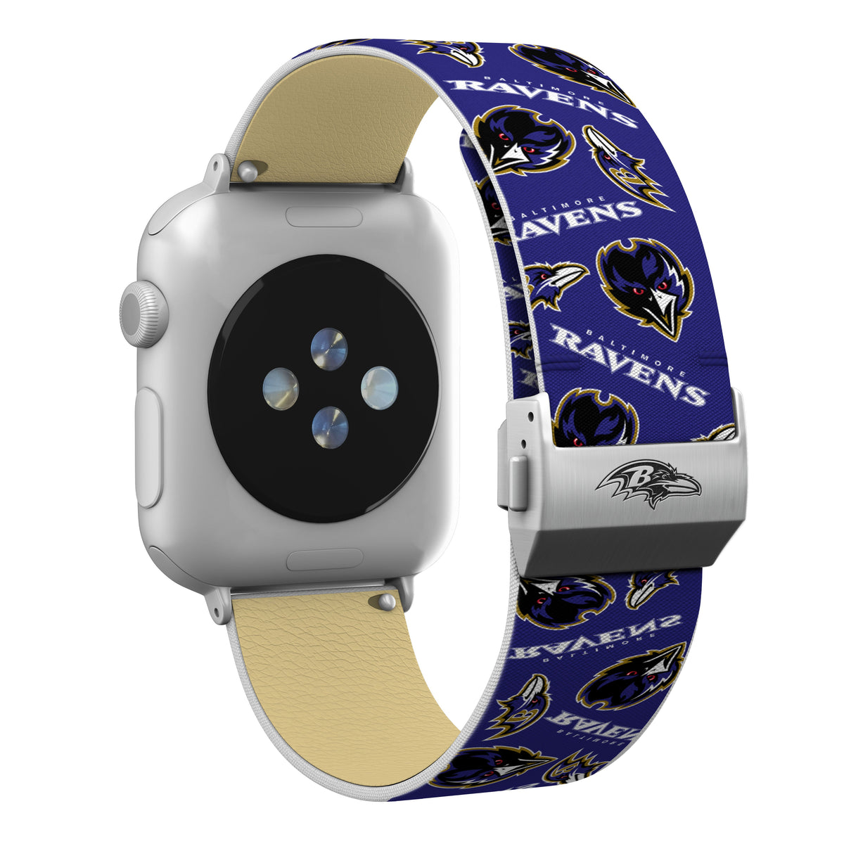 Baltimore Ravens Full Print Watch Band With Engraved Buckle - AffinityBands