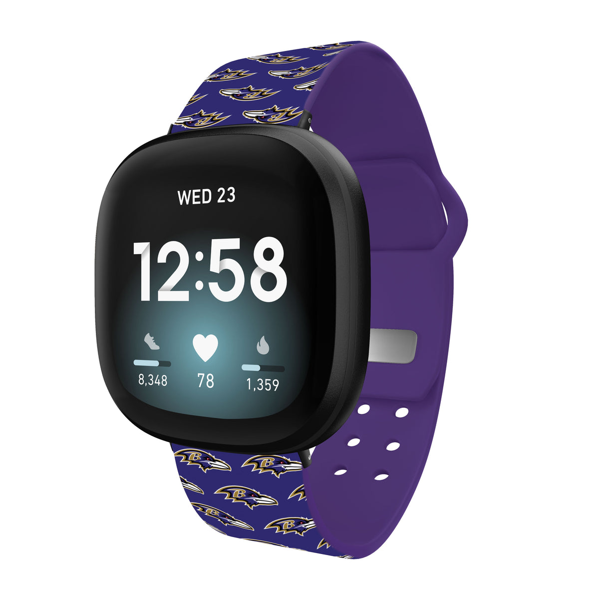 Baltimore Ravens HD Fitbit Versa 3 and Sense Watch Band