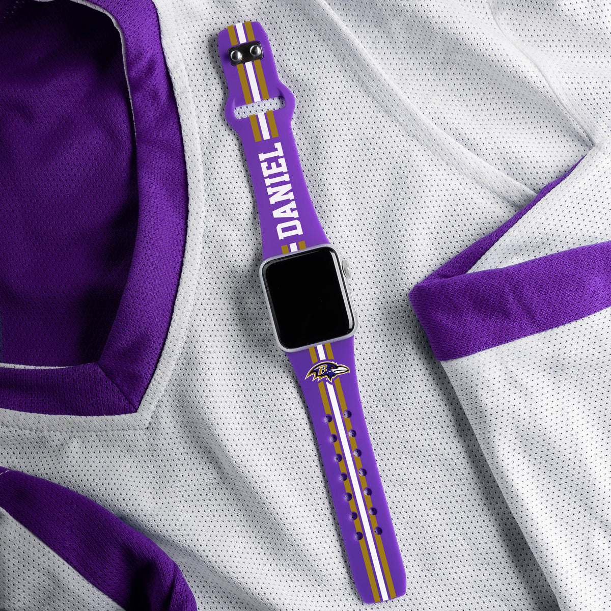 Baltimore Ravens Custom Name HD Apple Watch Band