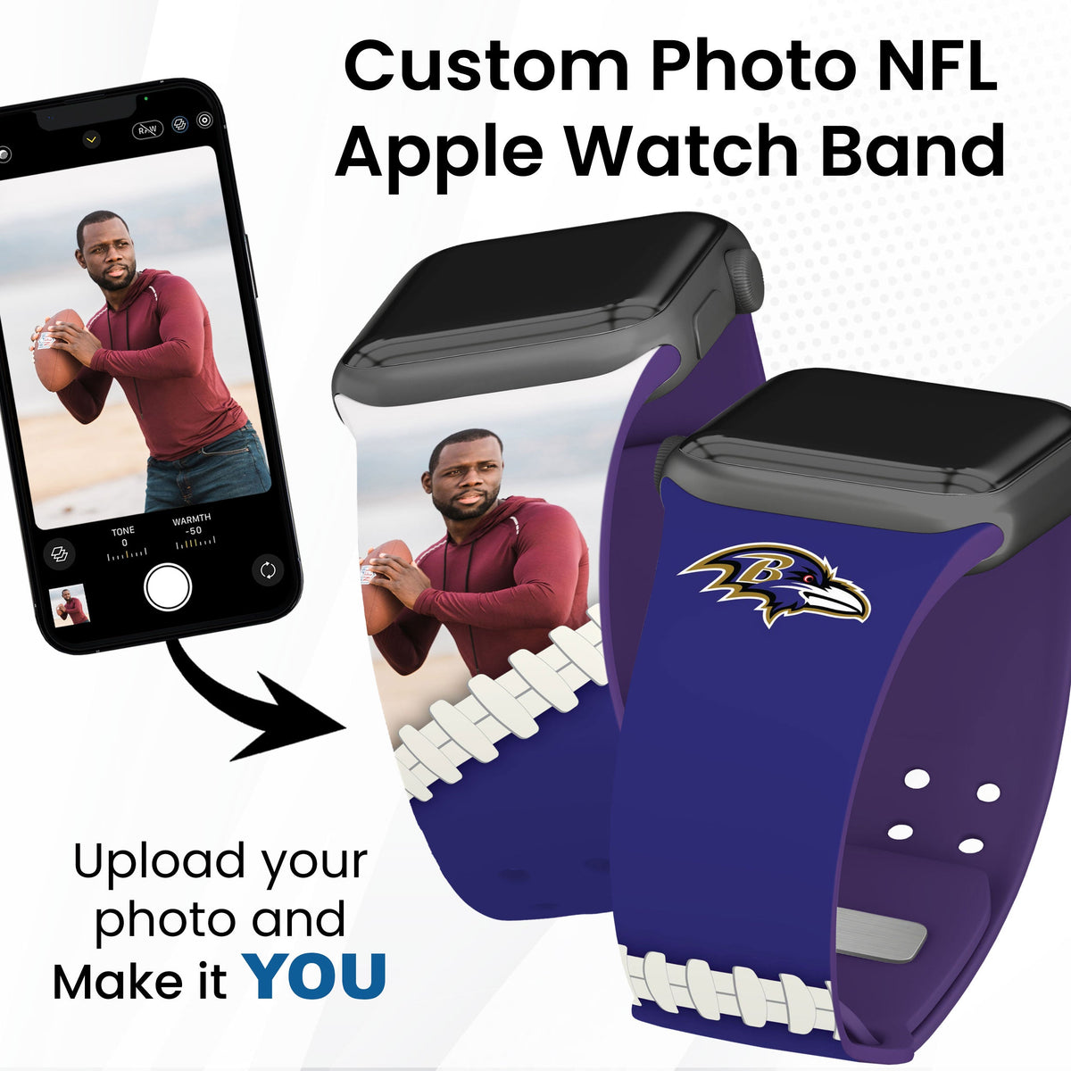 Baltimore Ravens Custom Photo HD Apple Watch Band
