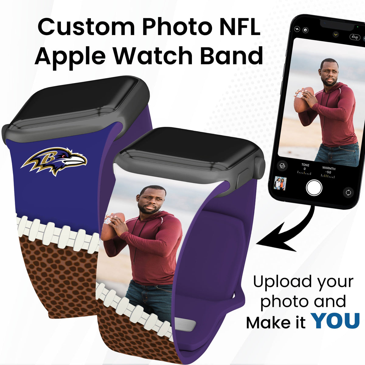 Baltimore Ravens Custom Photo HD Apple Watch Band