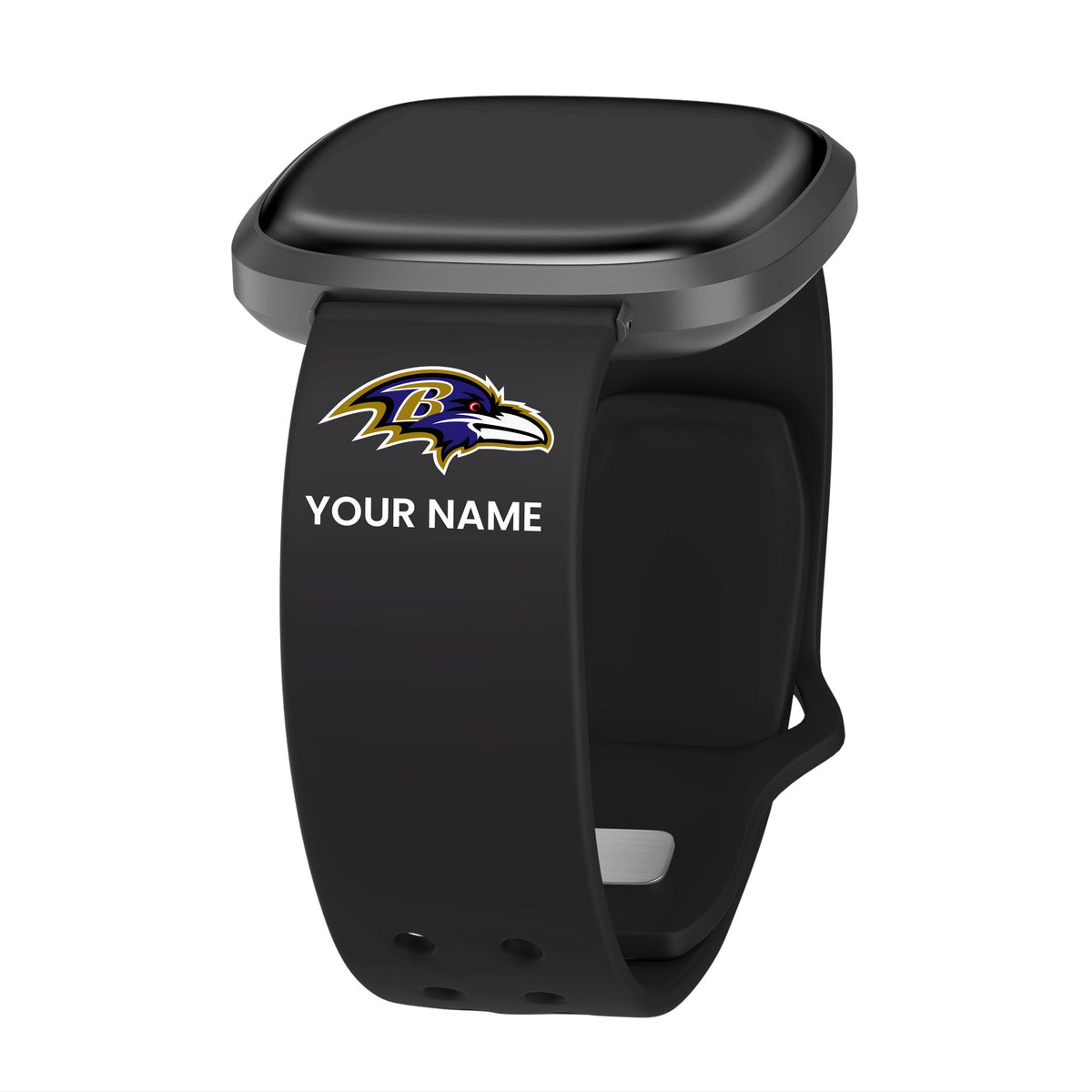 Game Time Baltimore Ravens Custom Name HD FitBit Versa 3 &amp; Sense Watch Band