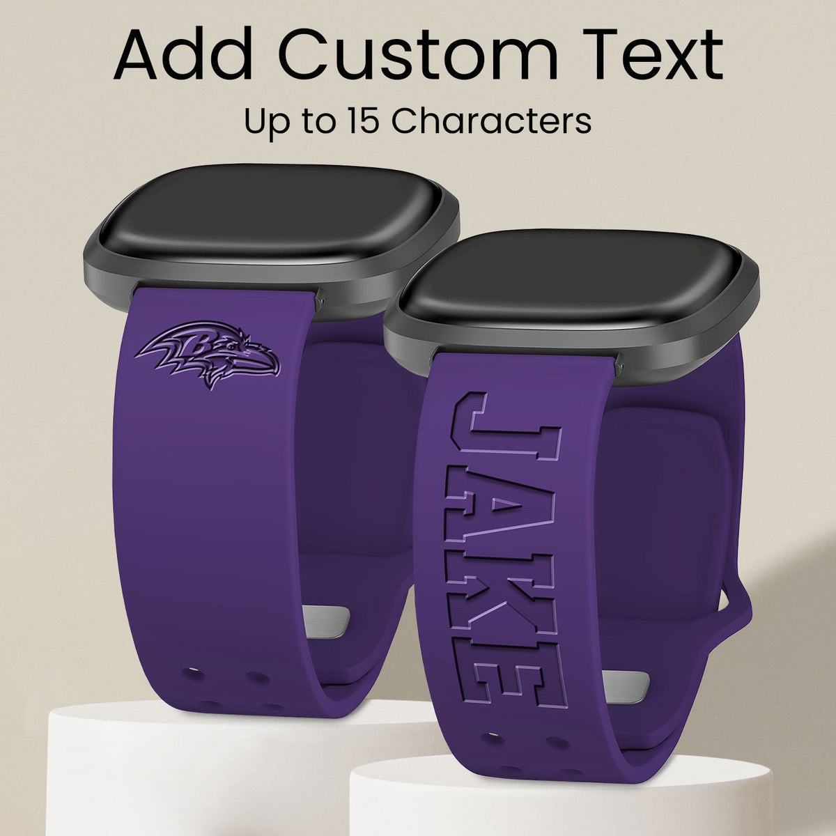 Baltimore Ravens Custom Engraved Fitbit Versa 3 and Sense Watch Band