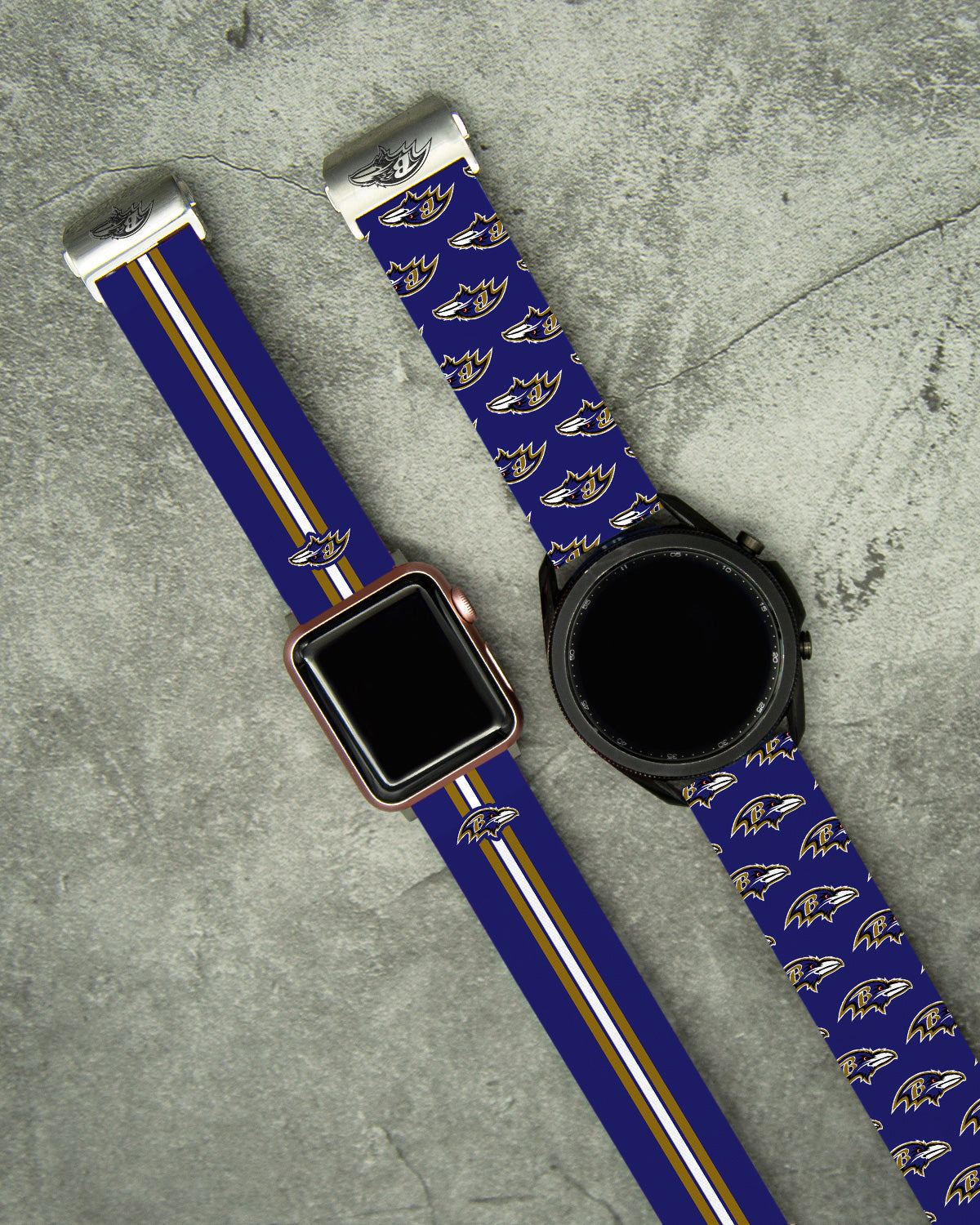Baltimore Ravens Full Print Watch Band With Engraved Buckle - AffinityBands