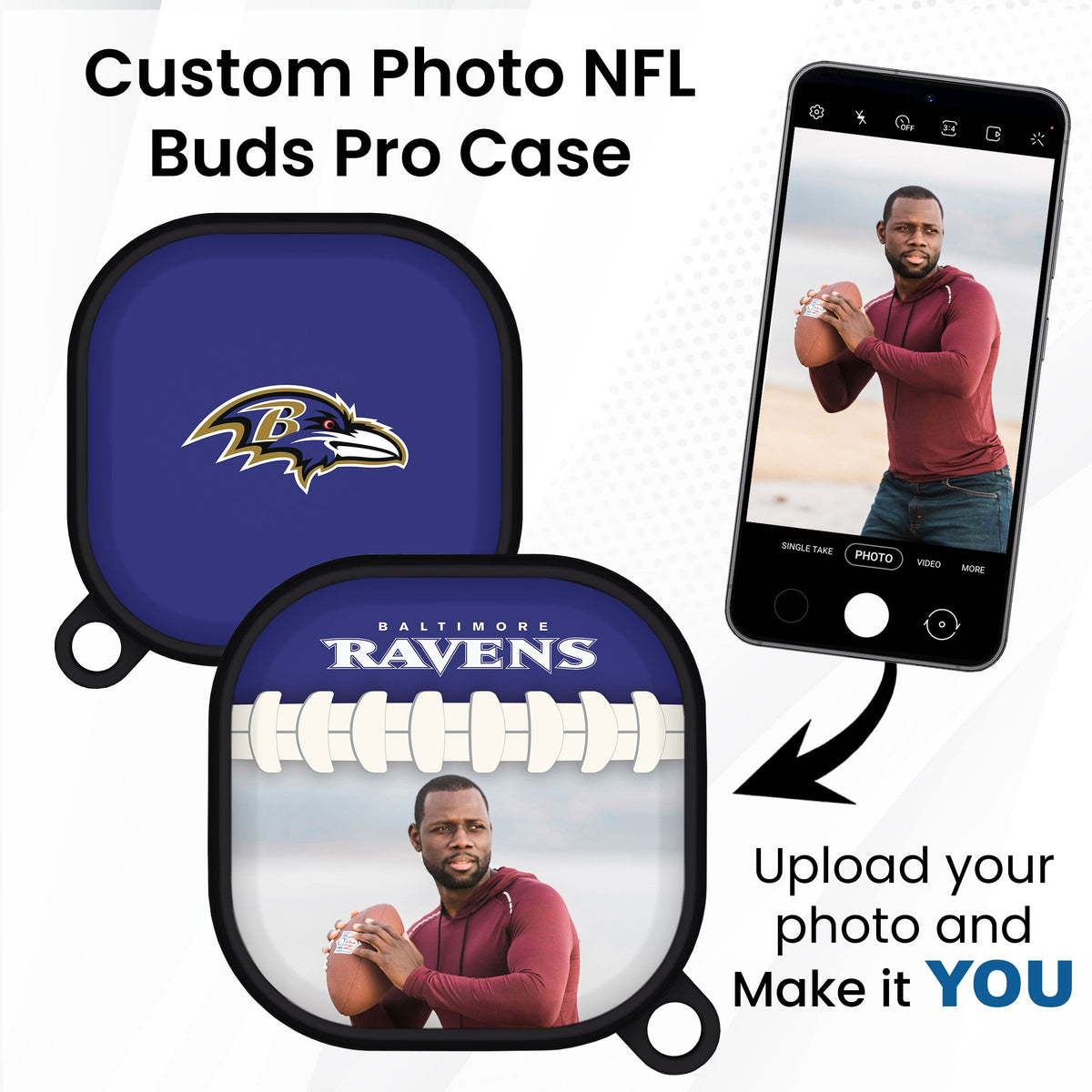 Baltimore Ravens Custom Photo HDX Samsung Galaxy Buds Pro Case Cover
