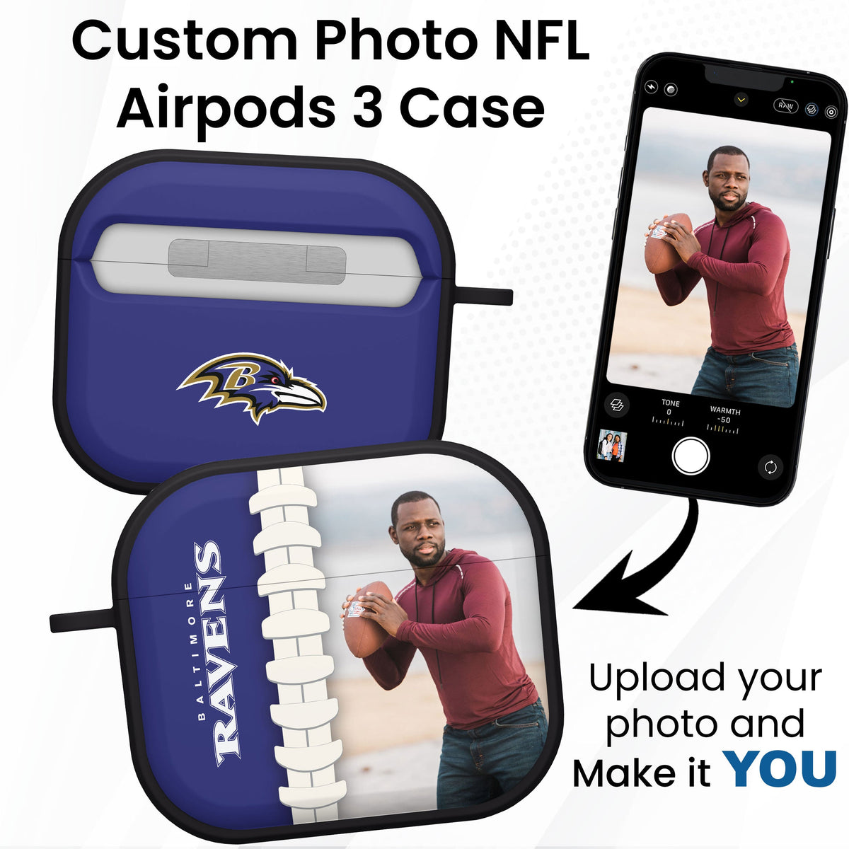 Baltimore Ravens Custom Photo HDX Apple AirPods Gen 3 Case Cover