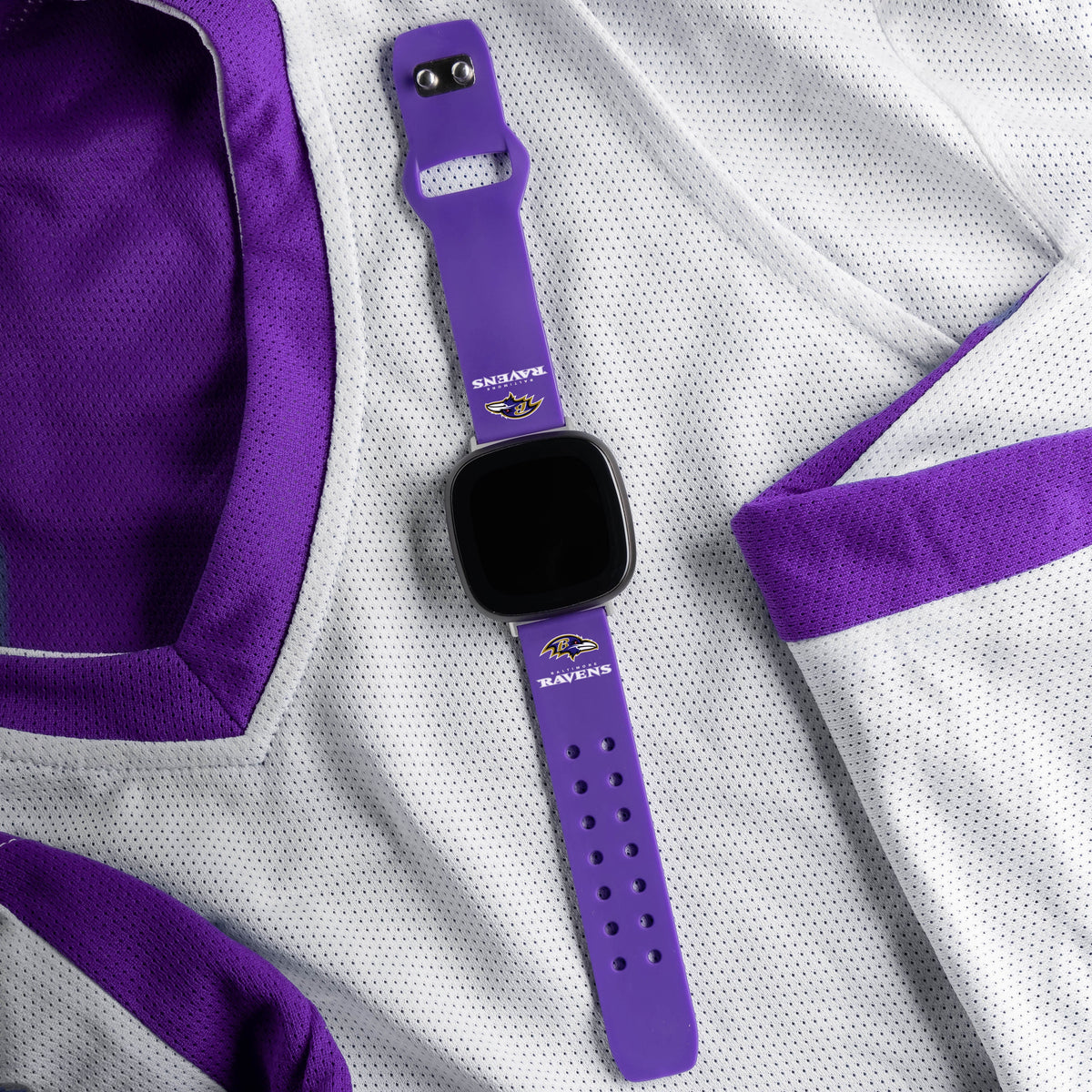 GAME TIME Baltimore Ravens HD Elite Edition Fitbit Versa 3 &amp; Sense Watch Band