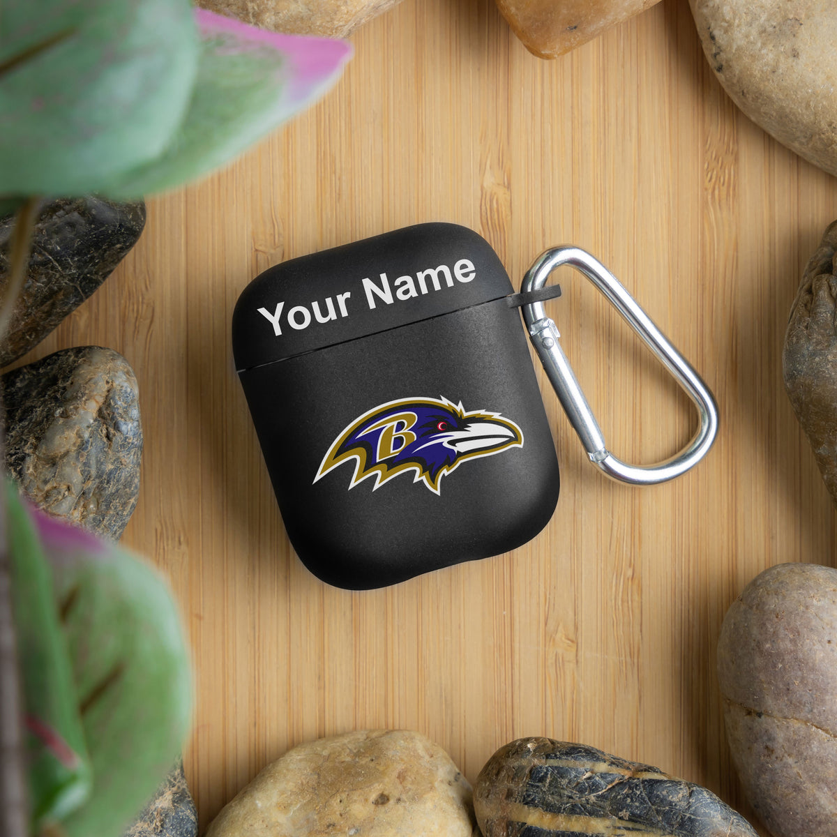 Baltimore Ravens Custom Name HD Apple AirPods Gen 1 &amp; 2 Case Cover (Black)