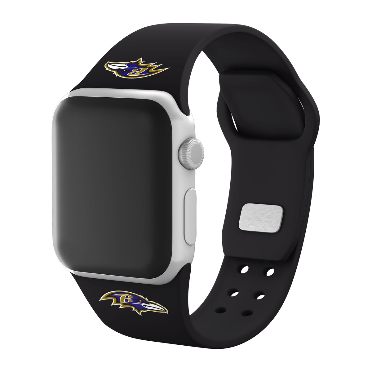 Baltimore Ravens Silicone Apple Watch Band (Black) - Game Time