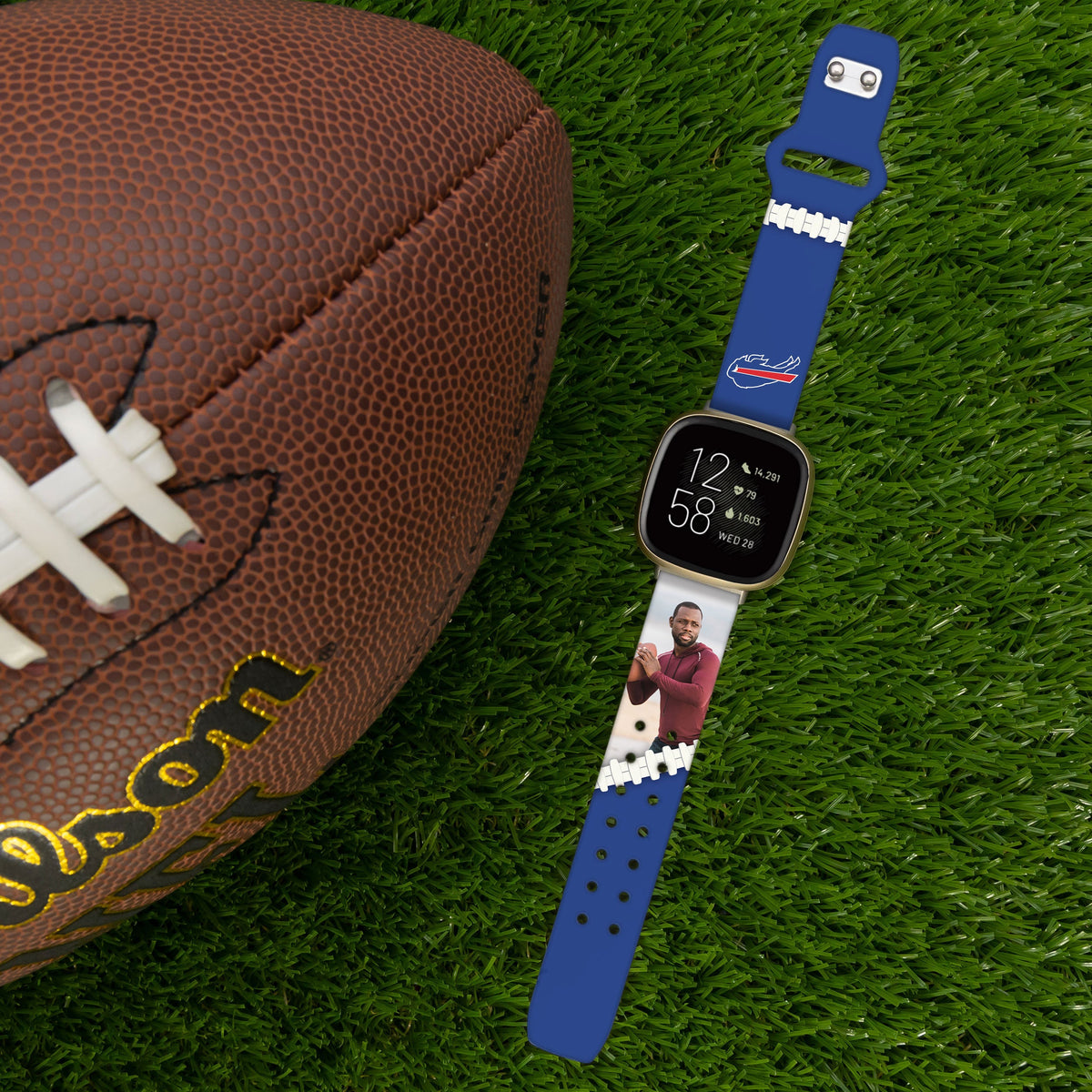Buffalo Bills Custom Photo HD Fitbit Versa 3 &amp; Sense Watch Band