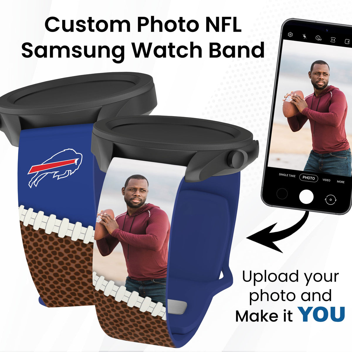Buffalo Bills Custom Photo HD Samsung Galaxy Watch Band