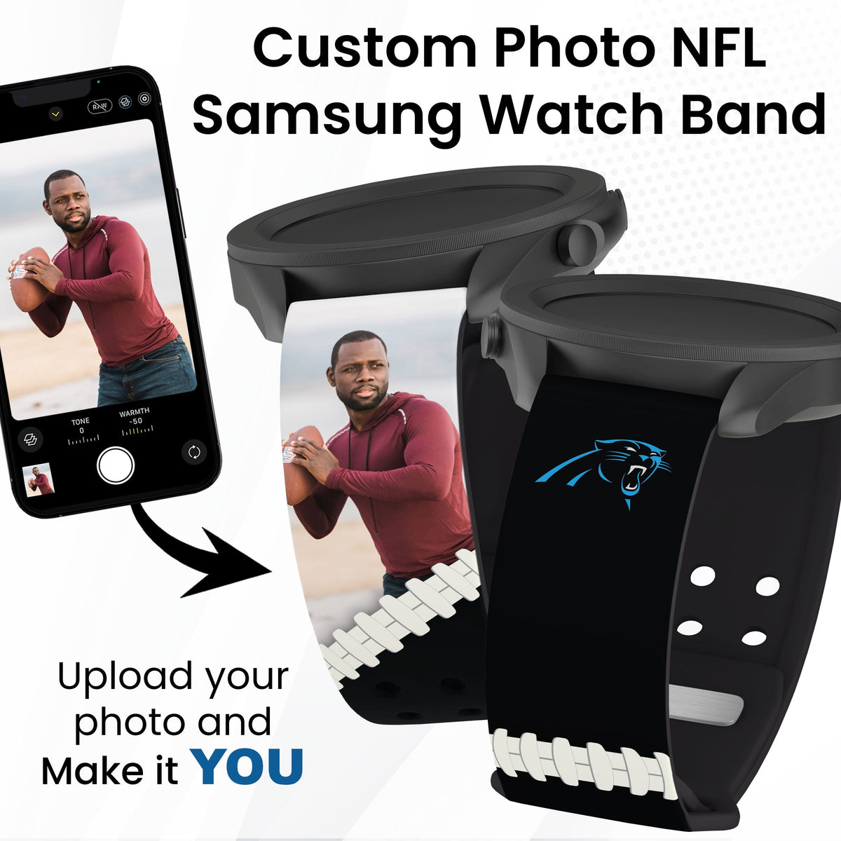 Carolina Panthers Custom Photo HD Samsung Galaxy Watch Band
