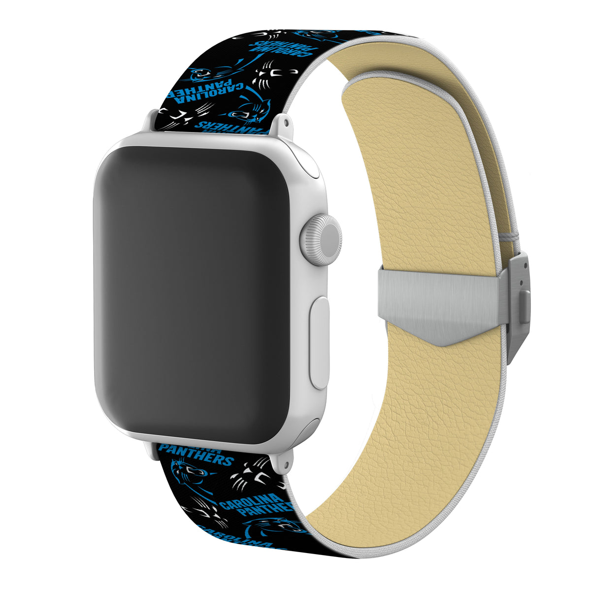 Carolina Panthers Full Print Watch Band With Engraved Buckle - AffinityBands