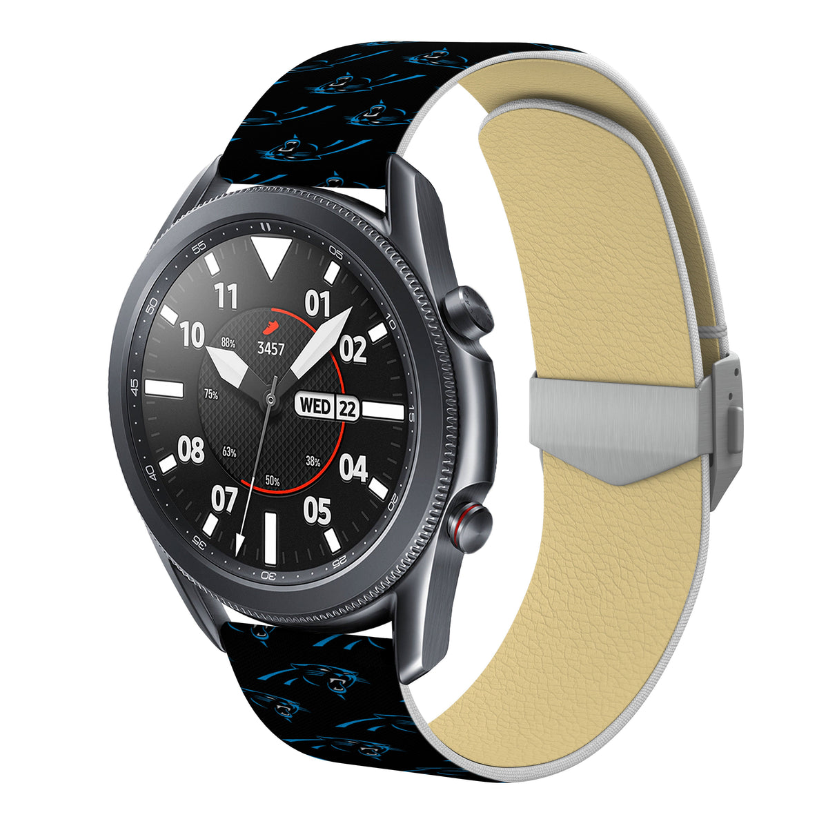 Carolina Panthers Full Print Quick Change Watch Band With Engraved Buckle - AffinityBands