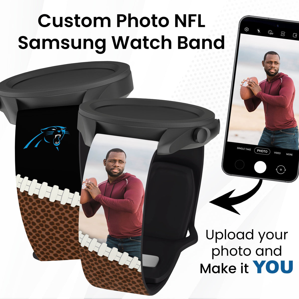 Carolina Panthers Custom Photo HD Samsung Galaxy Watch Band