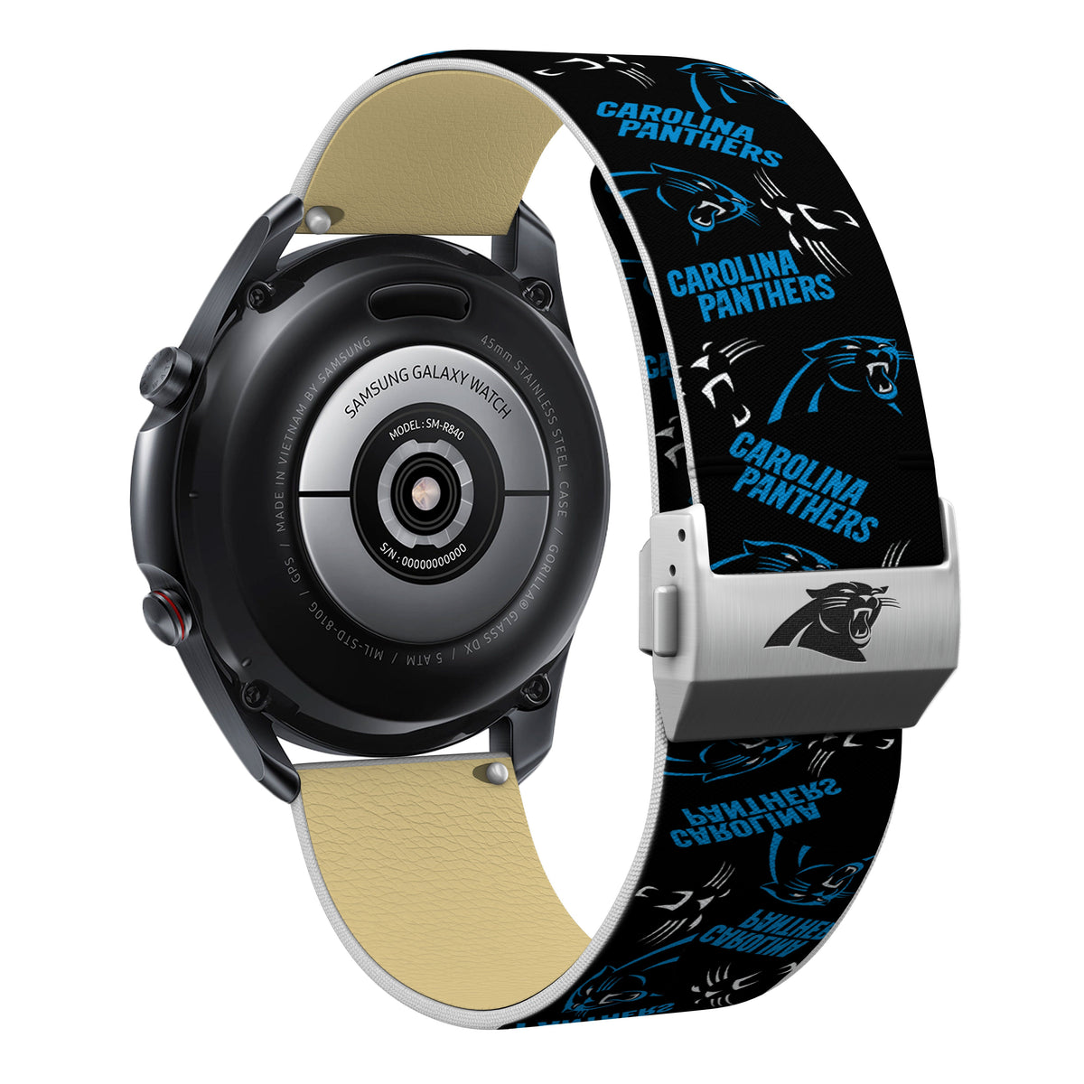 Carolina Panthers Full Print Quick Change Watch Band With Engraved Buckle - AffinityBands