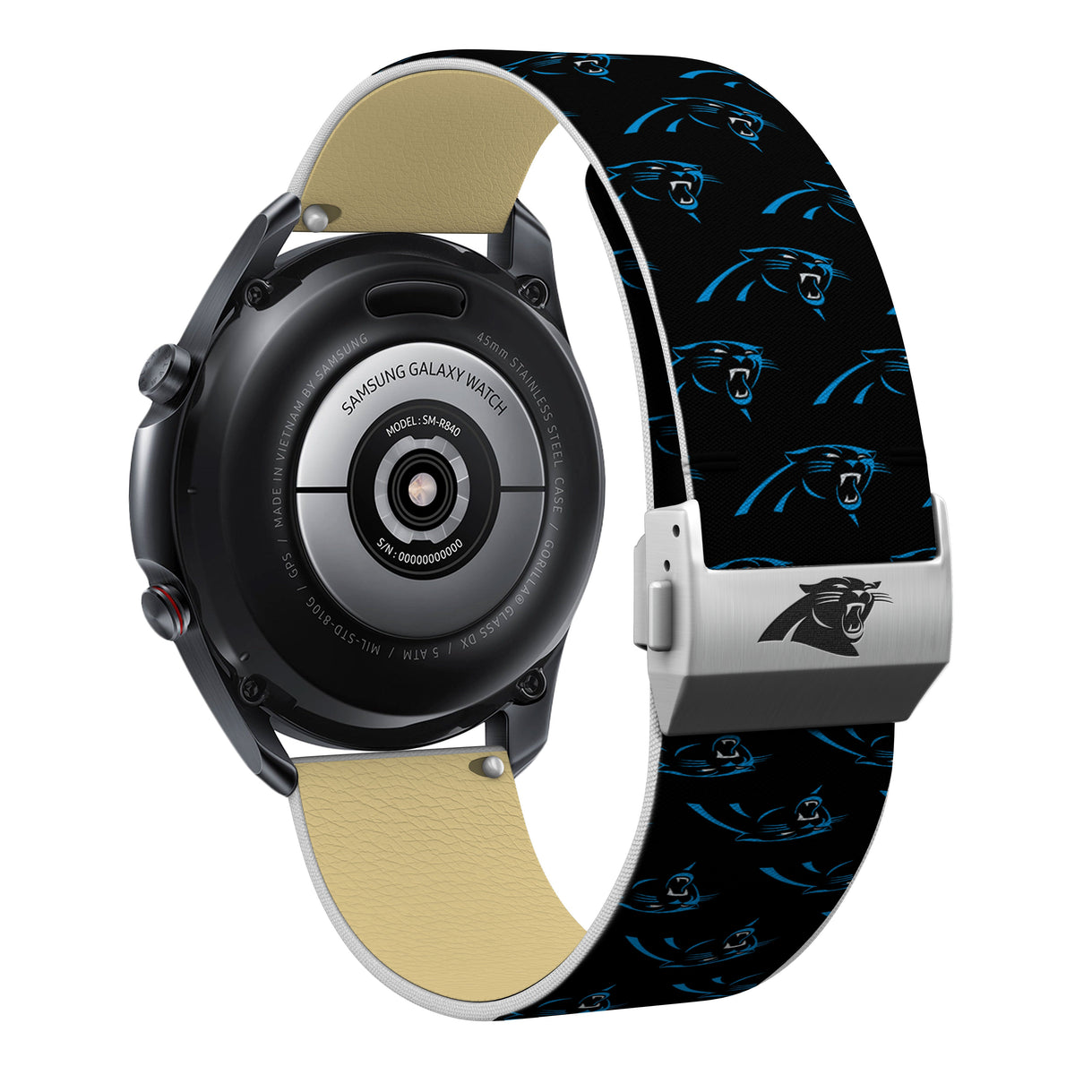 Carolina Panthers Full Print Quick Change Watch Band With Engraved Buckle - AffinityBands