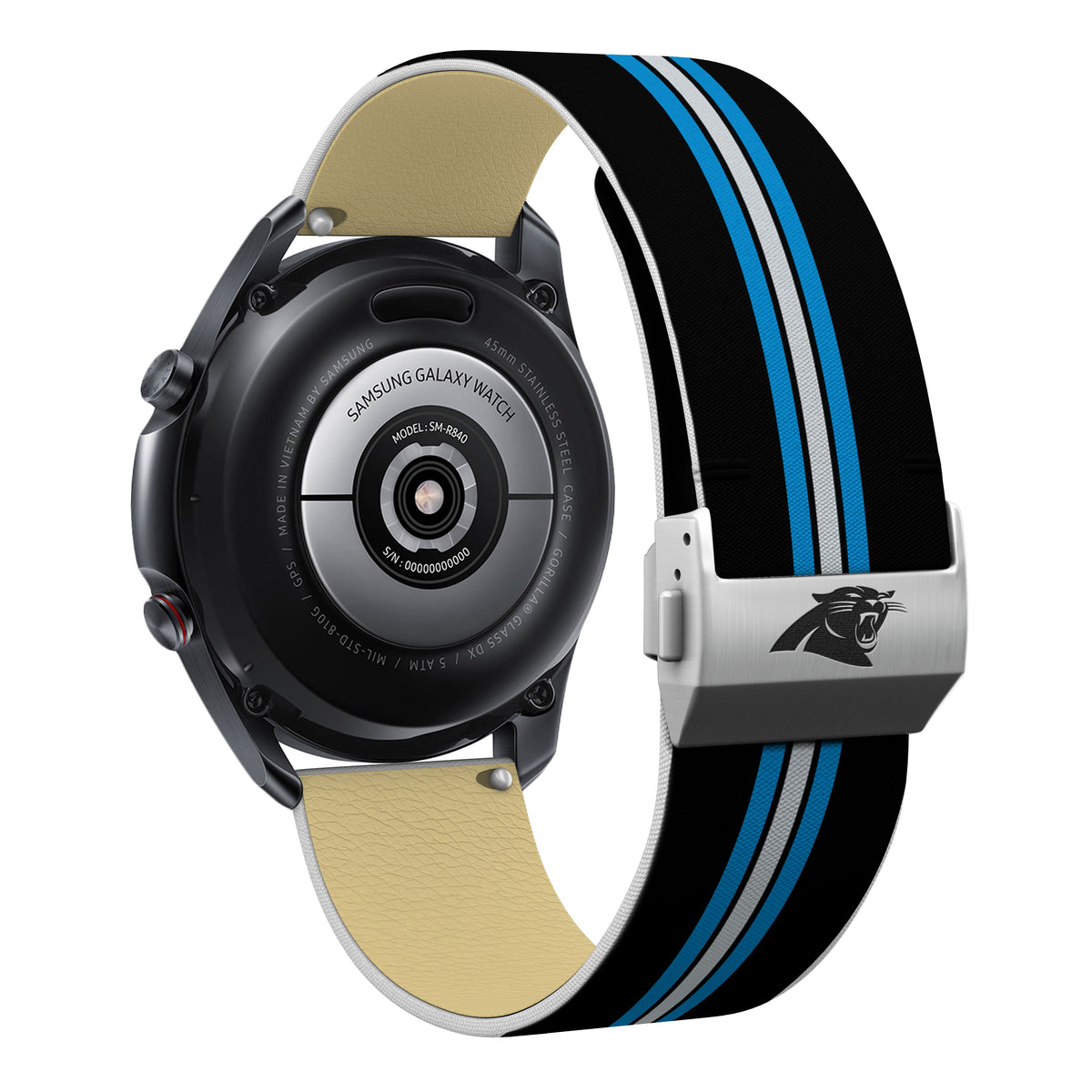 Carolina Panthers Full Print Quick Change Watch Band With Engraved Buckle - AffinityBands