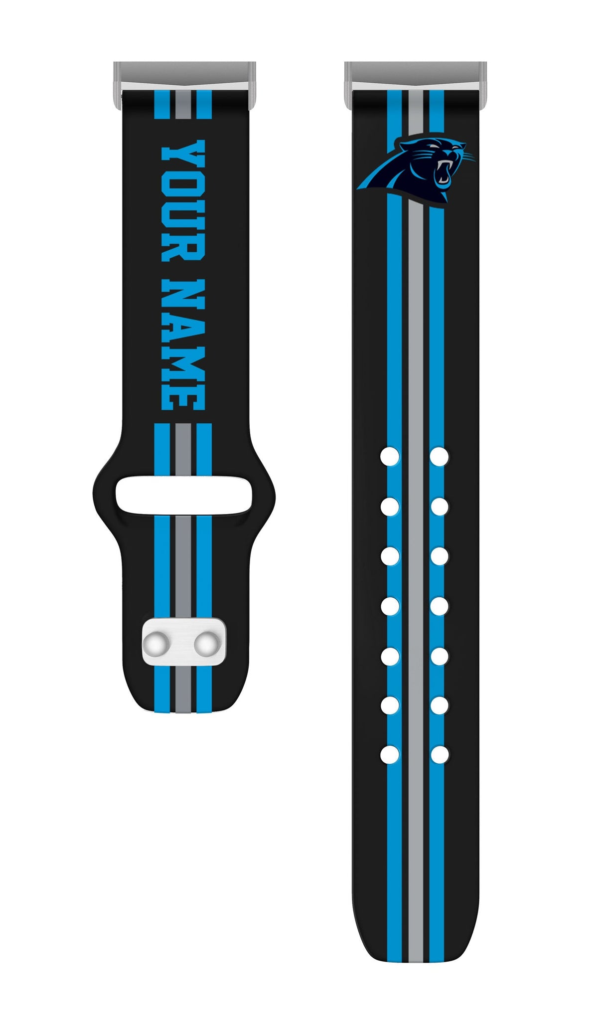 Carolina Panthers Custom Name HD Fitbit Versa 3 and Sense 1 Watch Band