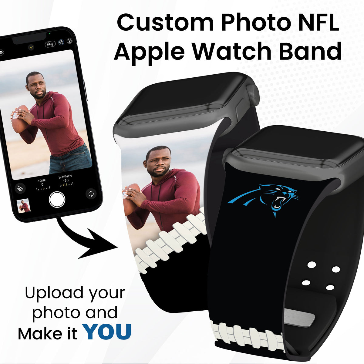 Carolina Panthers Custom Photo HD Apple Watch Band