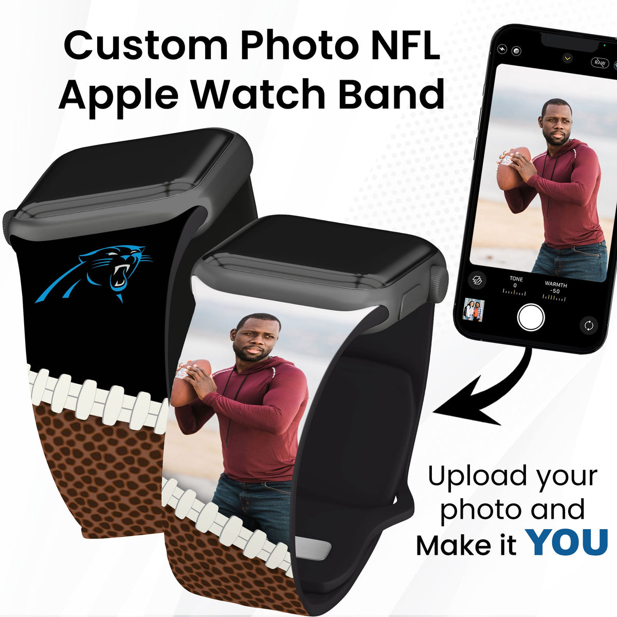 Carolina Panthers Custom Photo HD Apple Watch Band