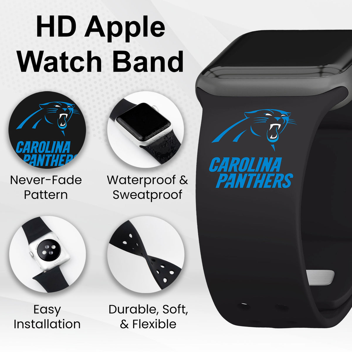 GAME TIME Carolina Panthers HD Elite Edition Apple Watch Band
