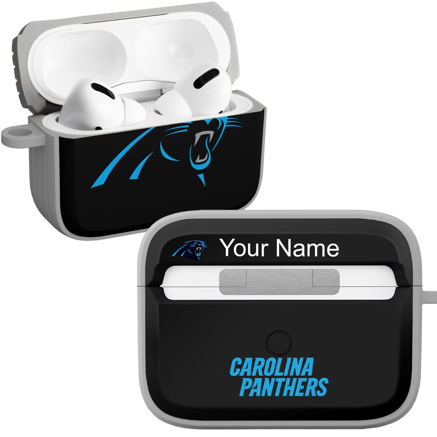 Carolina Panthers HDX Custom Name Apple AirPods Pro 1 & 2 Case Cover (Classic)