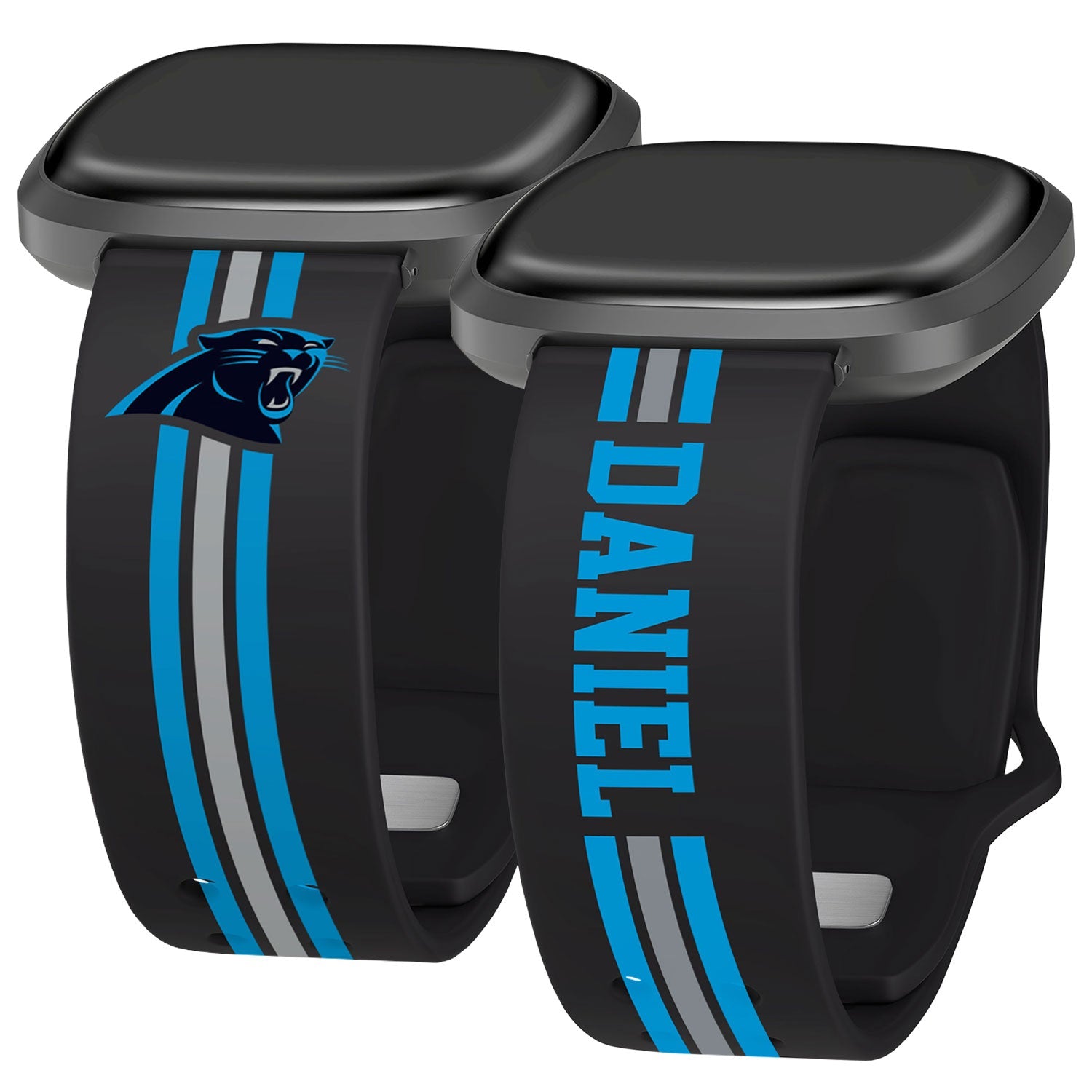 Carolina Panthers Custom Name HD Fitbit Versa 3 and Sense 1 Watch Band