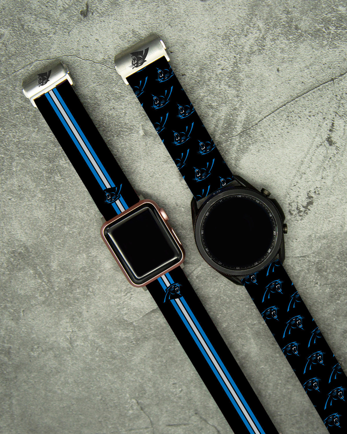 Carolina Panthers Full Print Watch Band With Engraved Buckle - AffinityBands
