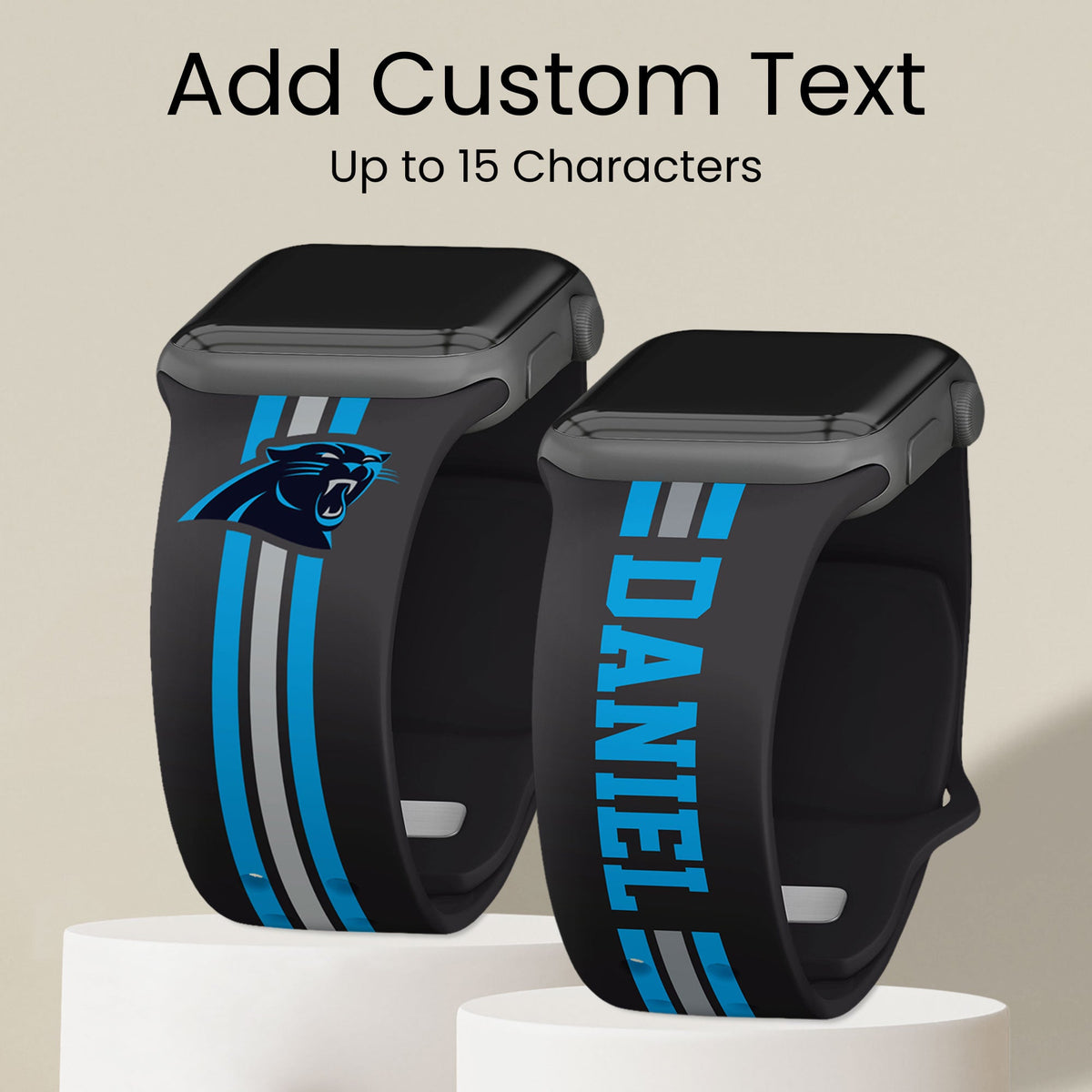 Carolina Panthers Custom Name HD Apple Watch Band