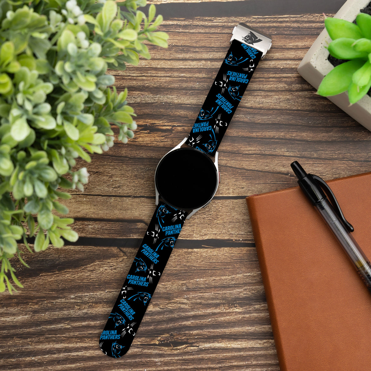 Game Time Carolina Panthers Signature Series Quick Change Watch Band With Engraved Buckle