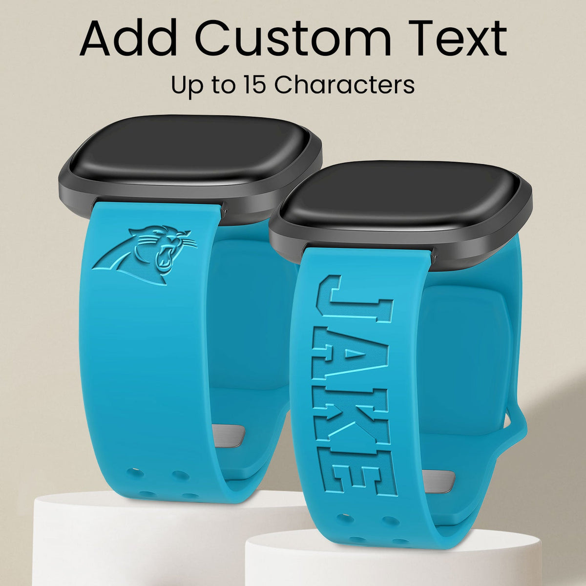 Carolina Panthers Custom Engraved Fitbit Versa 3 and Sense 1 Watch Band