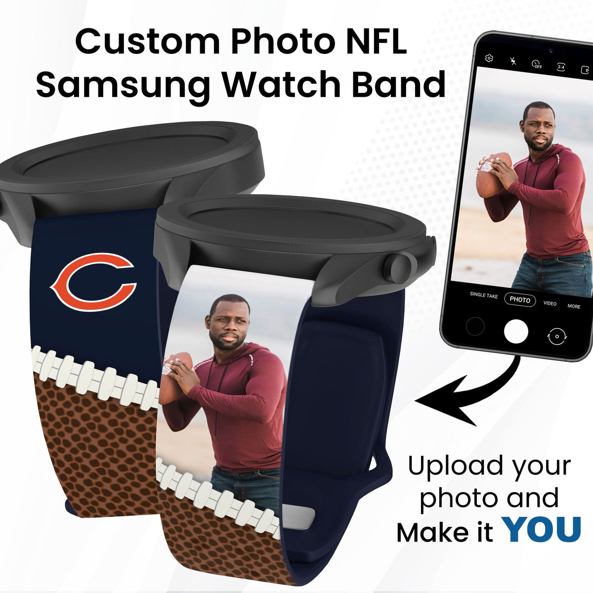 Chicago Bears Custom Photo HD Samsung Galaxy Watch Band