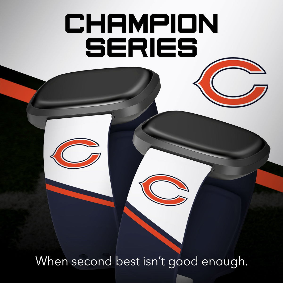 Chicago Bears HD Champion Series Fitbit Versa 3 &amp; Sense 1 Watch Band