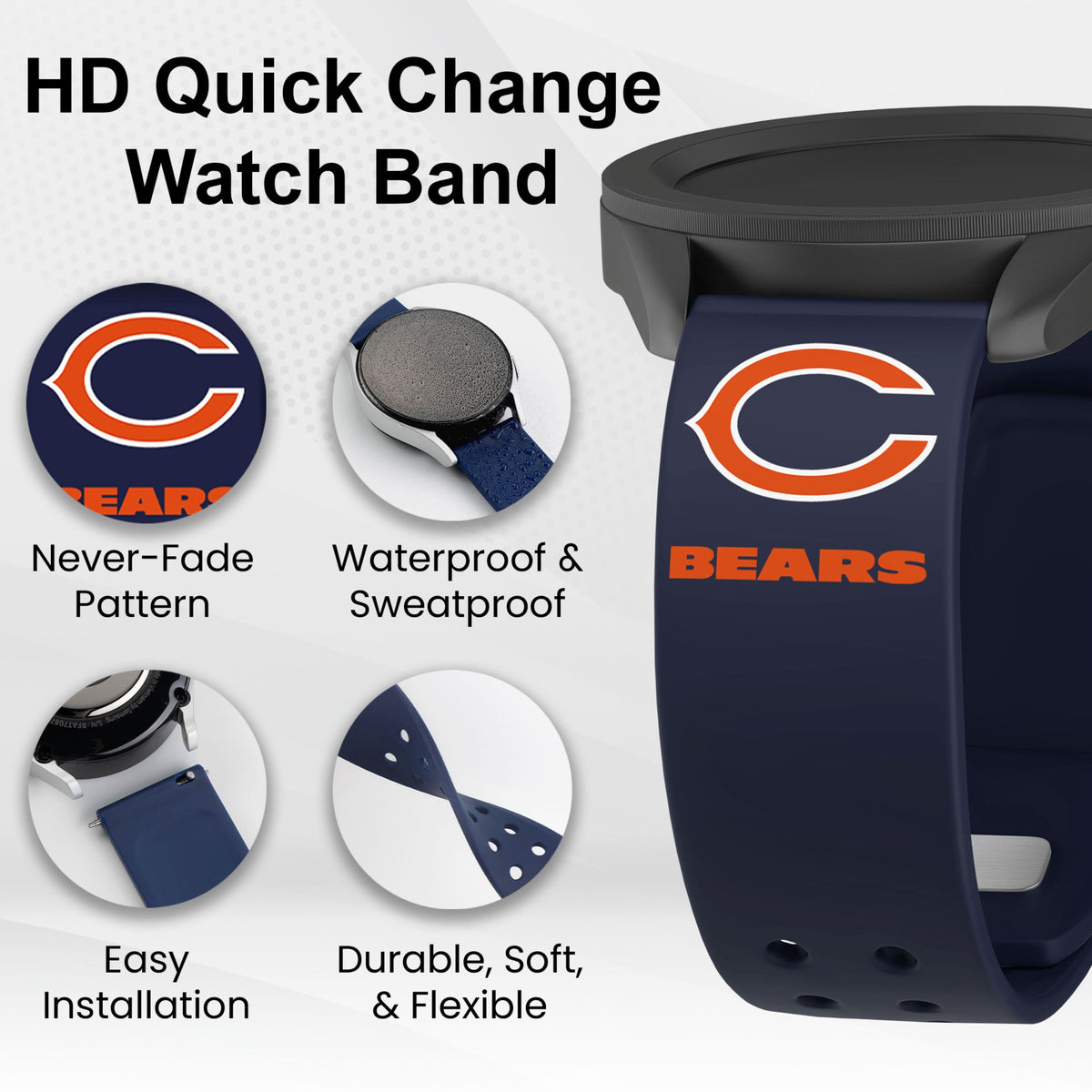 GAME TIME Chicago Bears HD Elite Edition Samsung Galaxy Watch Band