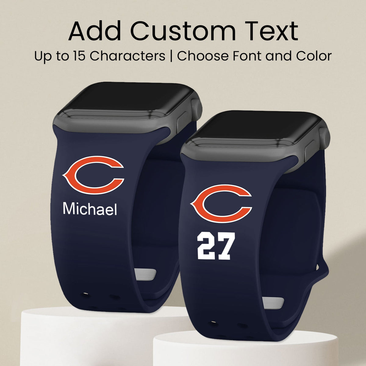 Chicago Bears Custom Name HD Apple Watch Band